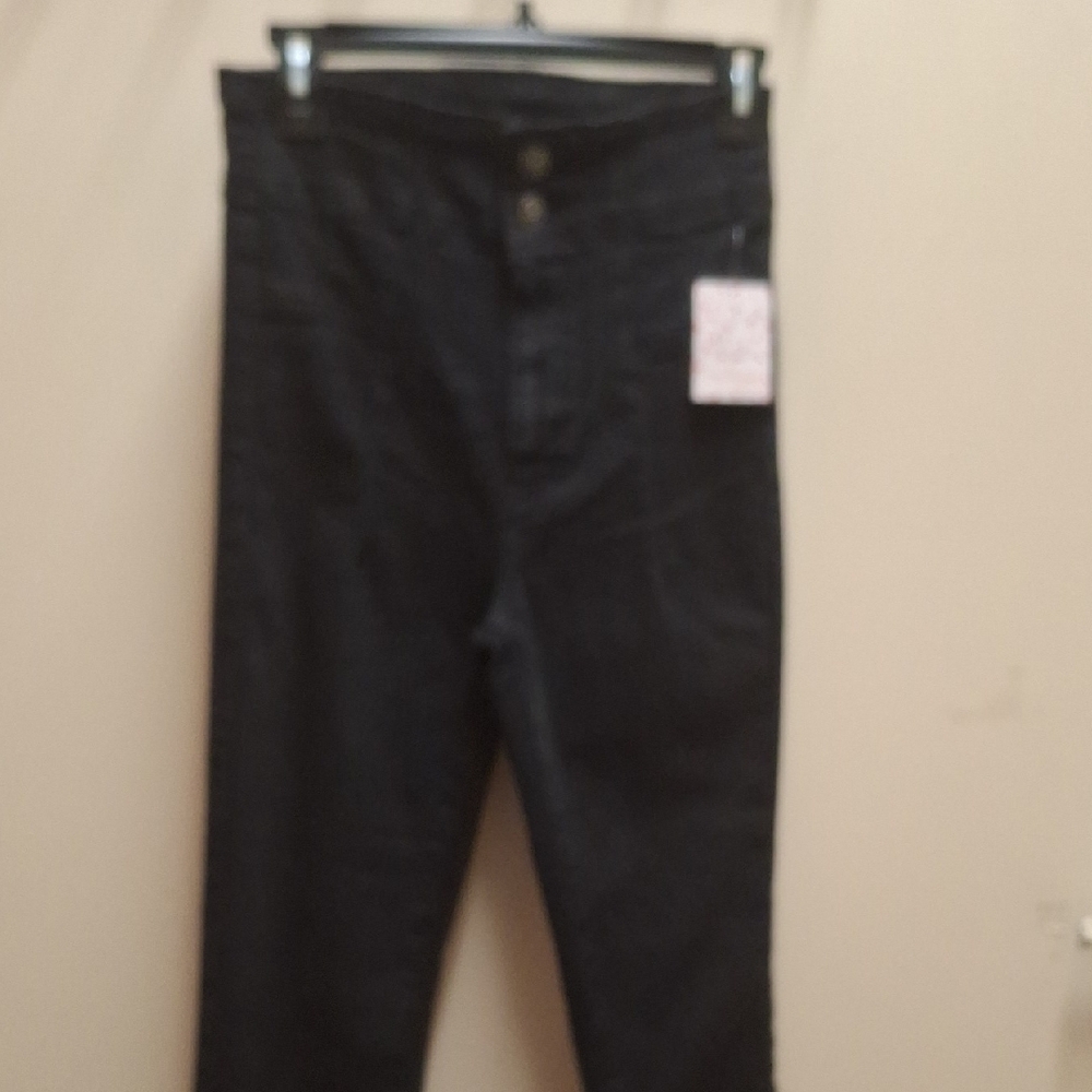 Free People High Rise Dark Shadows Black Jeans